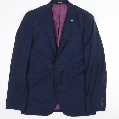 Cedar Wood State Mens Blue Polyester Jacket Suit Jacket Size 38 Regular