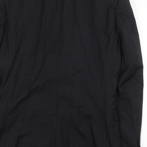 NEXT Mens Black Striped Wool Jacket Suit Jacket Size 36 Regular
