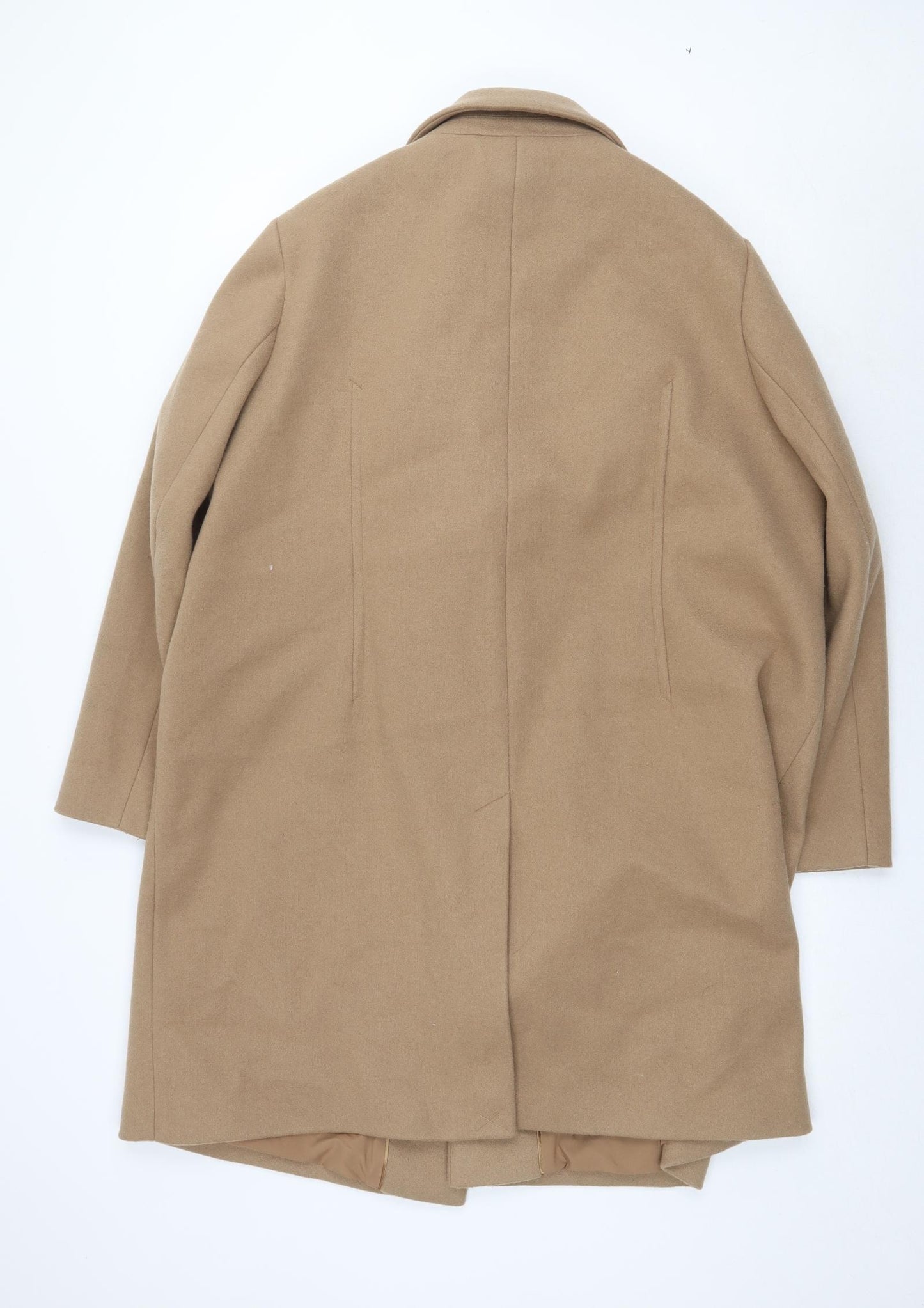 Marks and Spencer Womens Beige Overcoat Coat Size 22 Snap