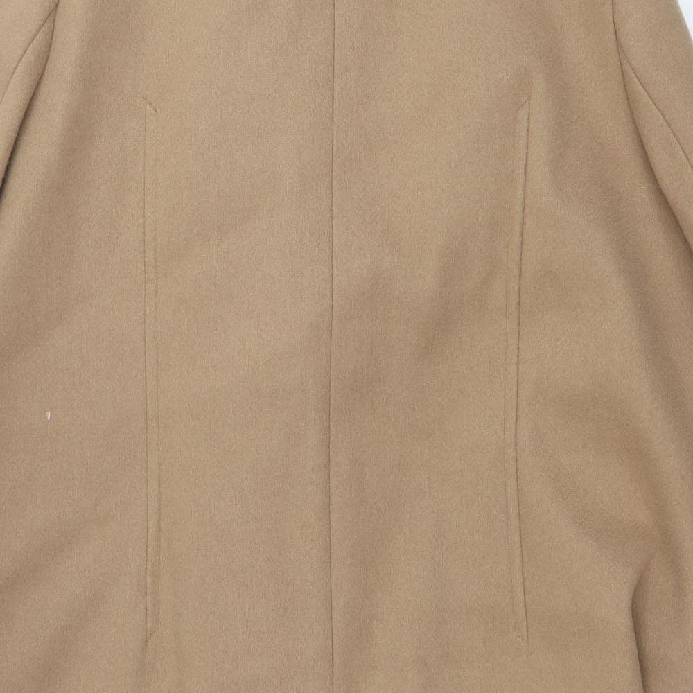 Marks and Spencer Womens Beige Overcoat Coat Size 22 Snap