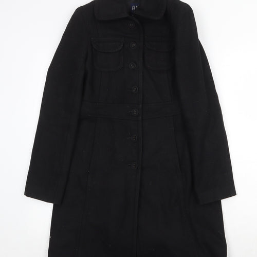 Gap Womens Black Overcoat Coat Size XS Button