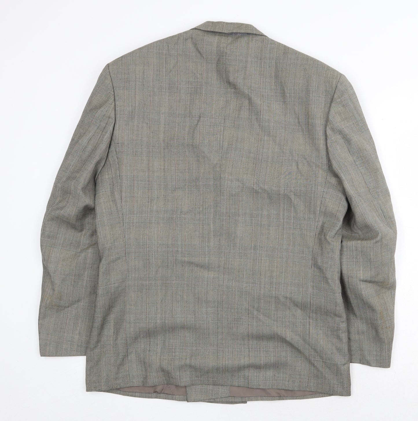 Principles Mens Grey Plaid Polyester Jacket Suit Jacket Size 38 Regular