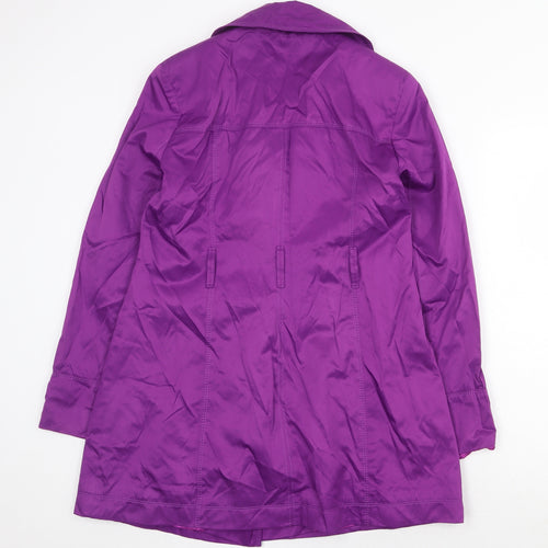 BHS Womens Purple Overcoat Jacket Size 12 Button