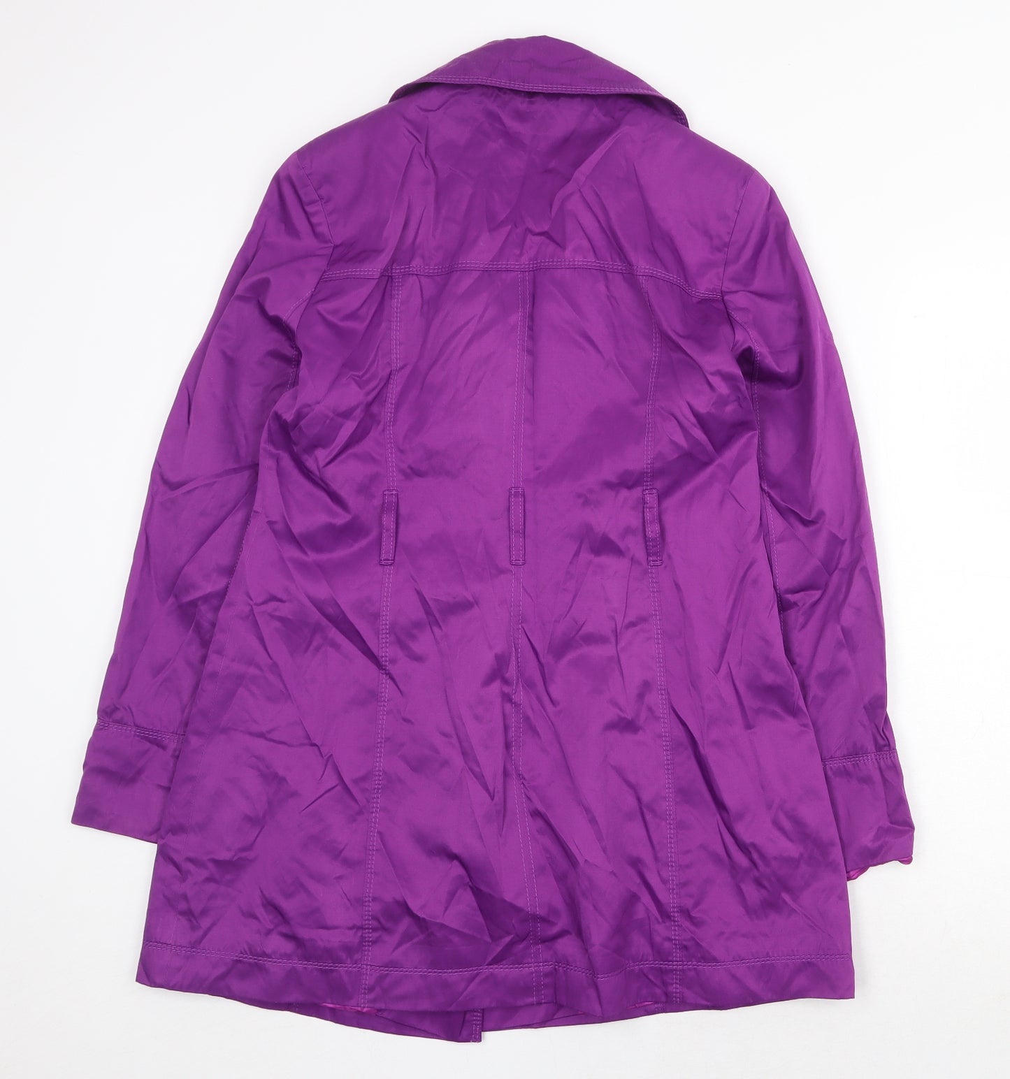 BHS Womens Purple Overcoat Jacket Size 12 Button