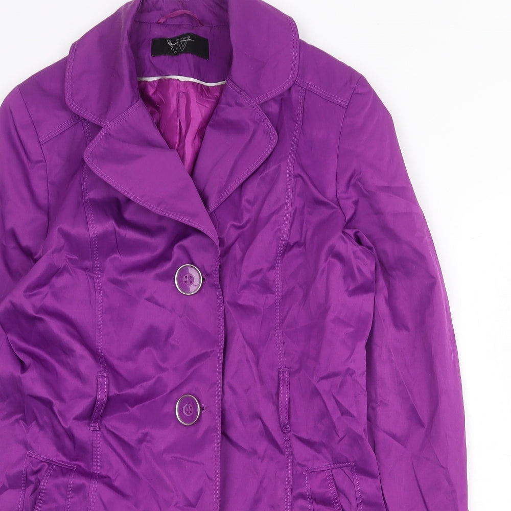 BHS Womens Purple Overcoat Jacket Size 12 Button