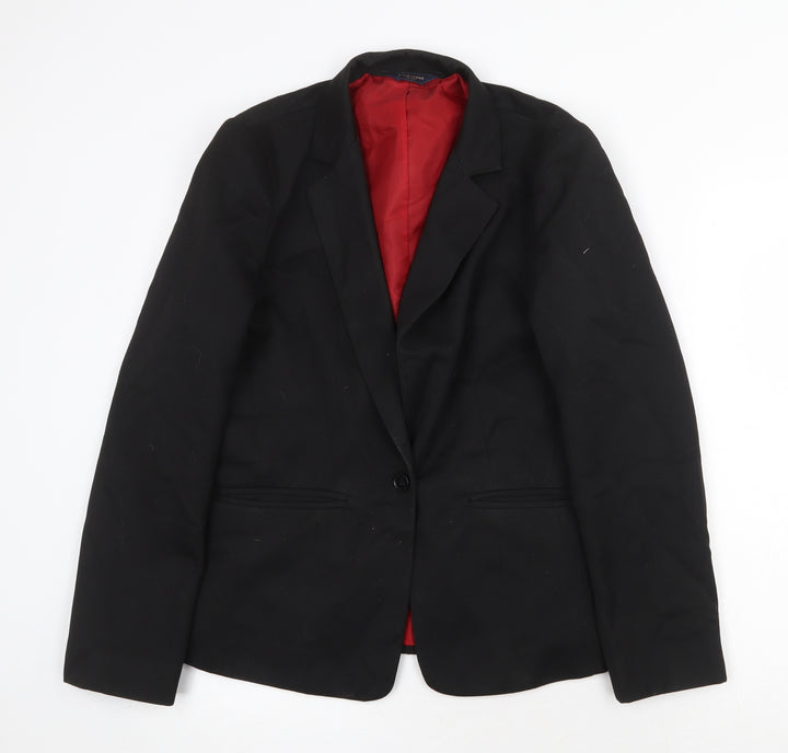 Stevensons Womens Black Jacket Blazer Size 12 Button