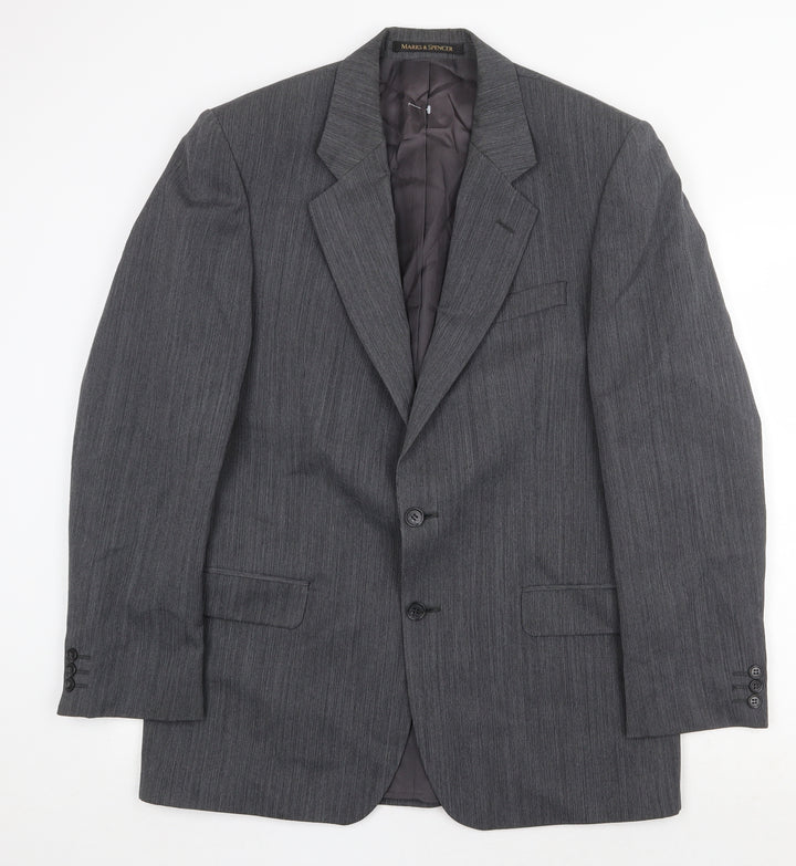 Marks and Spencer Mens Grey Wool Jacket Suit Jacket Size 40 Regular