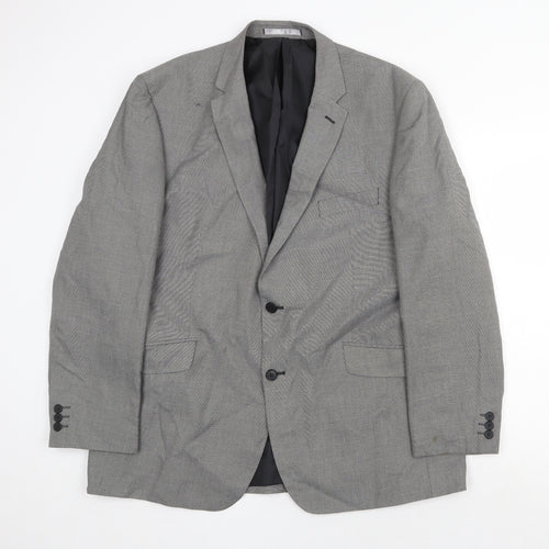 Burton Mens Grey Polyester Jacket Suit Jacket Size 46 Regular