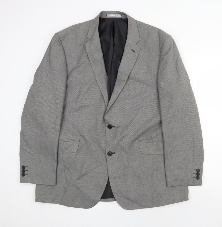 Burton Mens Grey Polyester Jacket Suit Jacket Size 46 Regular