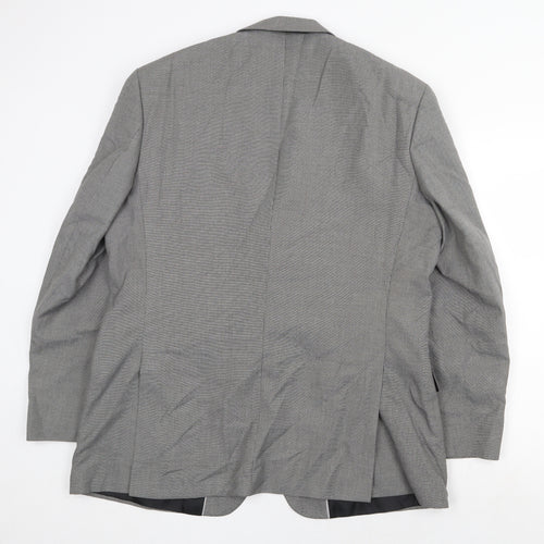 Burton Mens Grey Polyester Jacket Suit Jacket Size 46 Regular