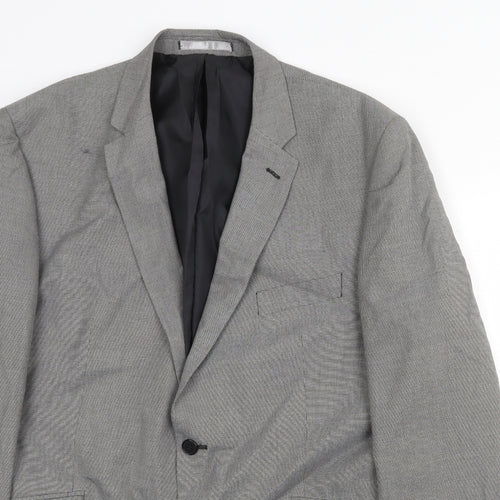 Burton Mens Grey Polyester Jacket Suit Jacket Size 46 Regular