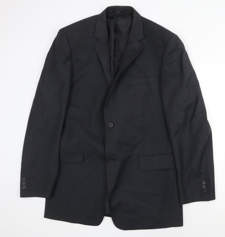 Karl Jackson Mens Grey Polyester Jacket Suit Jacket Size 42 Regular
