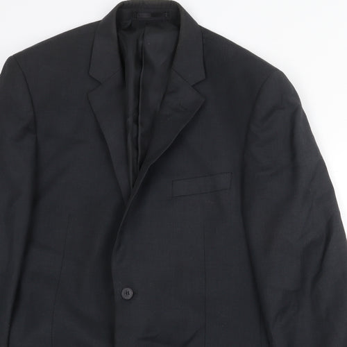 Karl Jackson Mens Grey Polyester Jacket Suit Jacket Size 42 Regular