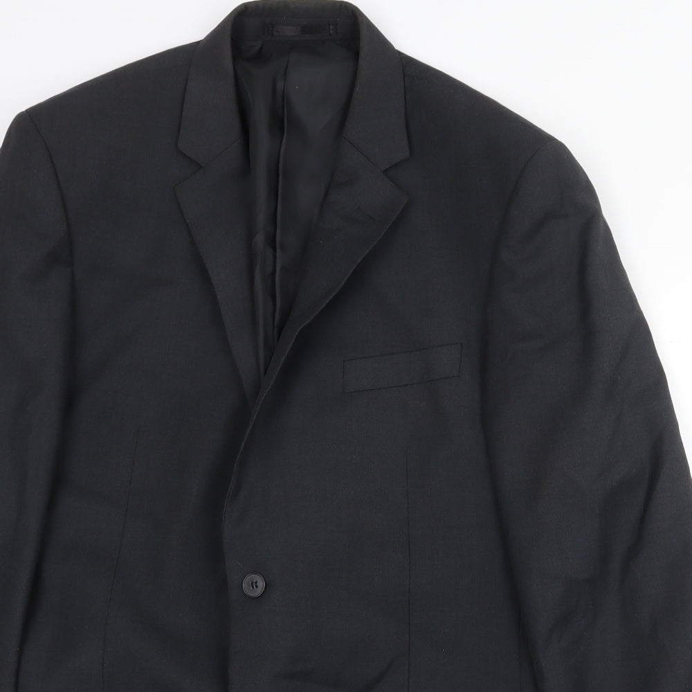 Karl Jackson Mens Grey Polyester Jacket Suit Jacket Size 42 Regular