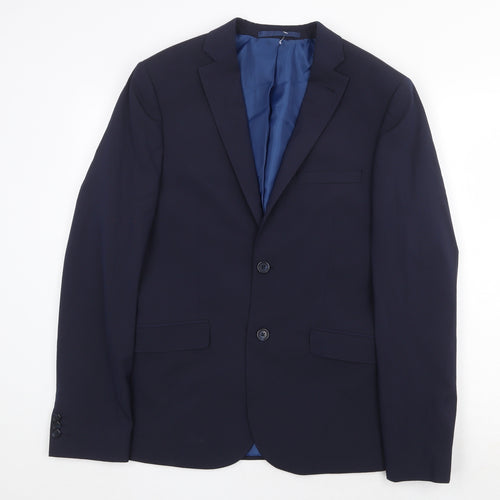 Marks and Spencer Mens Blue Polyester Jacket Suit Jacket Size 38 Regular