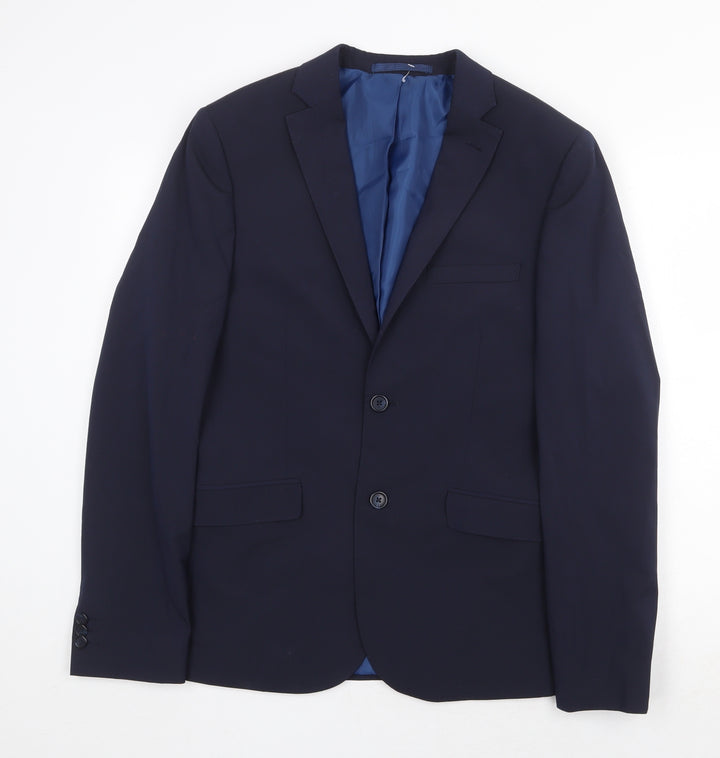 Marks and Spencer Mens Blue Polyester Jacket Suit Jacket Size 38 Regular
