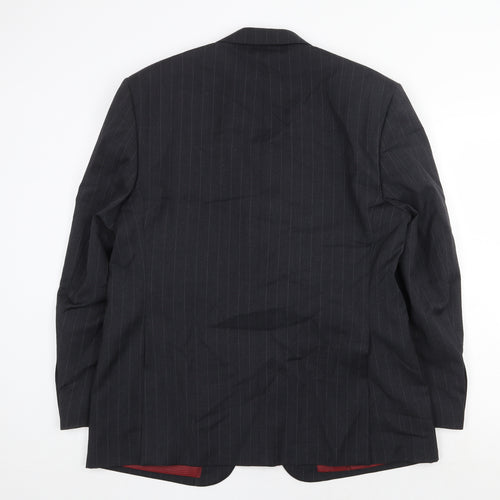 Marks and Spencer Mens Grey Striped Wool Jacket Suit Jacket Size 42 Regular