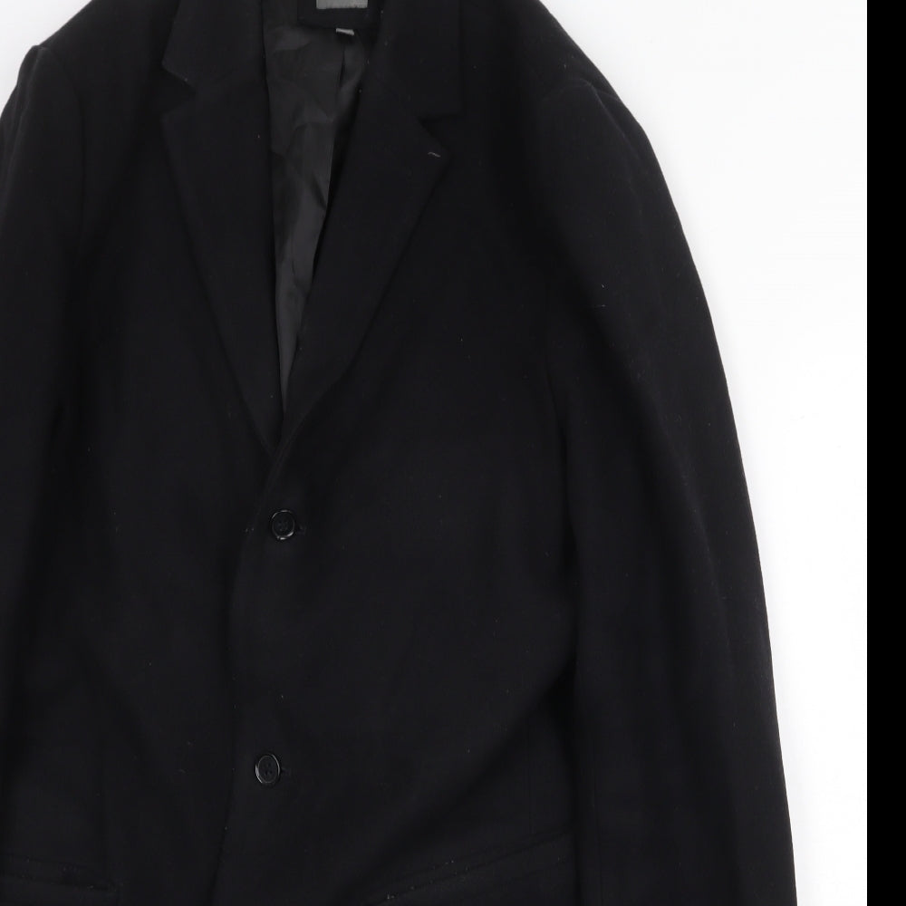 Gap Womens Black Overcoat Coat Size M Button