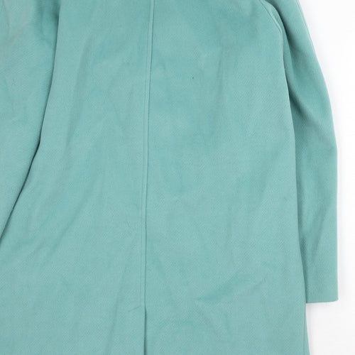 Marks and Spencer Womens Green Overcoat Coat Size 16 Button