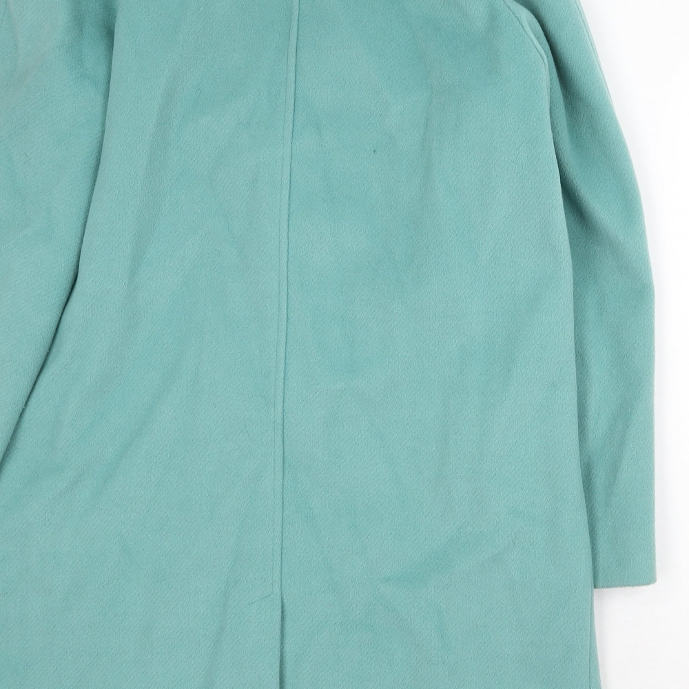 Marks and Spencer Womens Green Overcoat Coat Size 16 Button