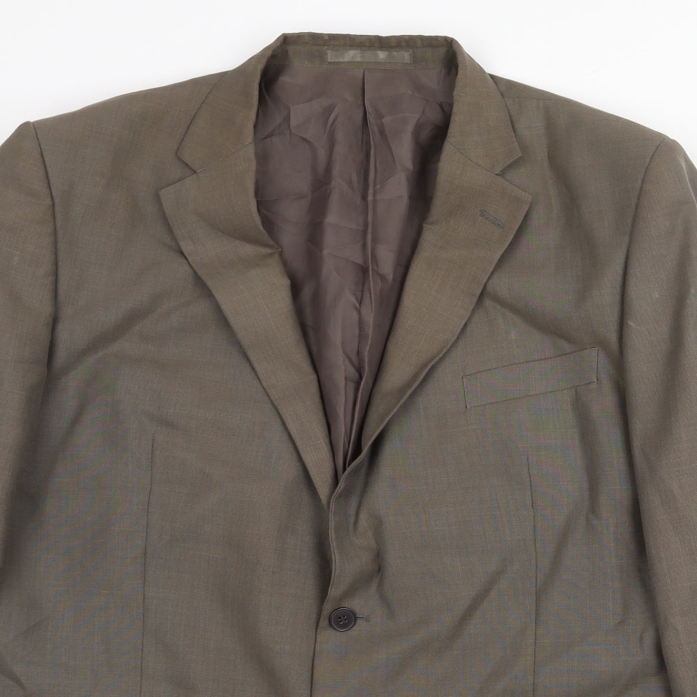 F&F Mens Brown Polyester Jacket Suit Jacket Size 48 Regular