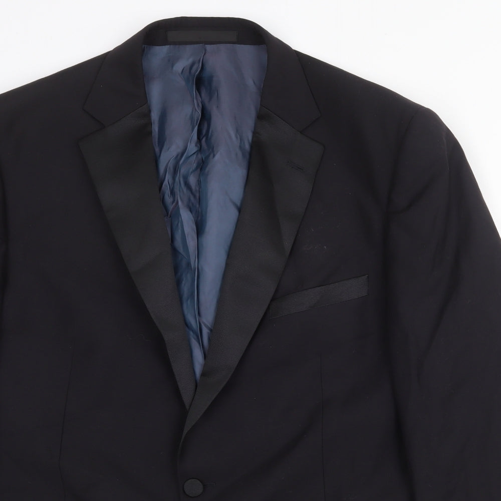 Marks and Spencer Mens Black Wool Jacket Suit Jacket Size 44 Regular