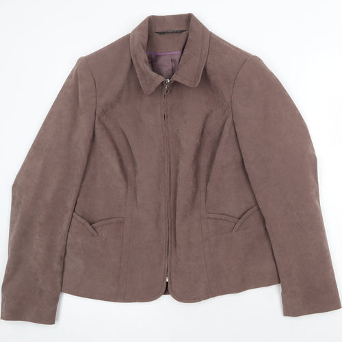 Bonmarché Womens Brown Jacket Size 14 Zip