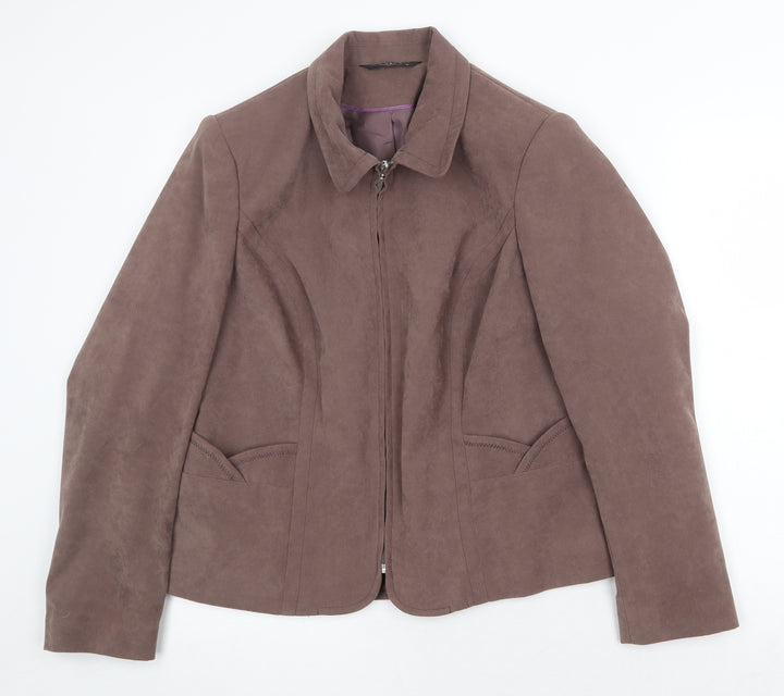 Bonmarché Womens Brown Jacket Size 14 Zip