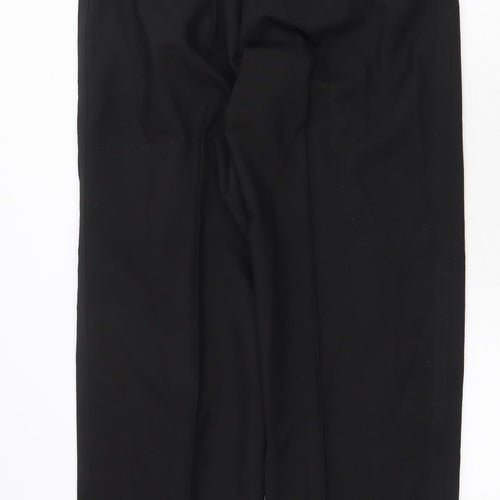 Marks and Spencer Mens Black Polyester Dress Pants Trousers Size 36 in Regular Zip