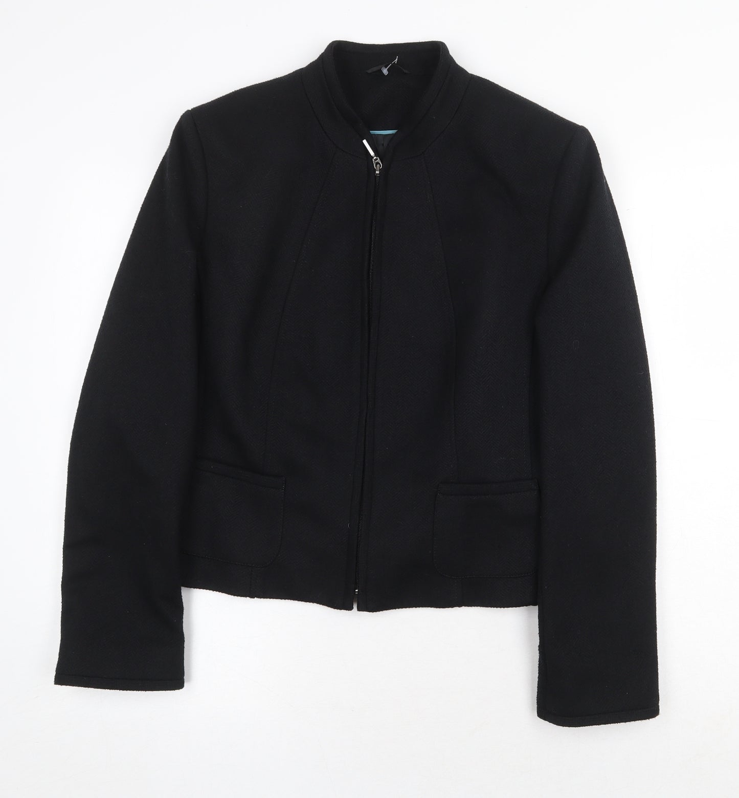 Preworn Womens Black Jacket Size 16 Zip