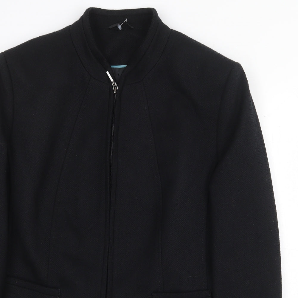 Preworn Womens Black Jacket Size 16 Zip