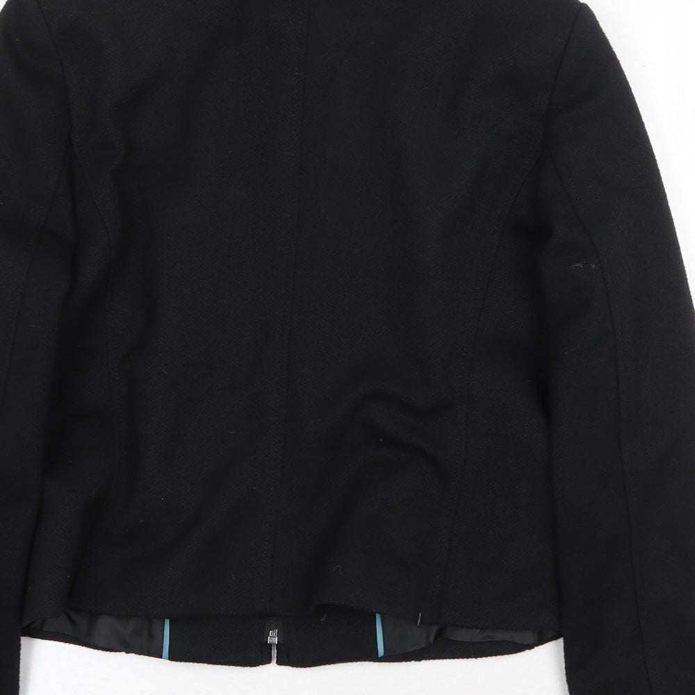 Preworn Womens Black Jacket Size 16 Zip