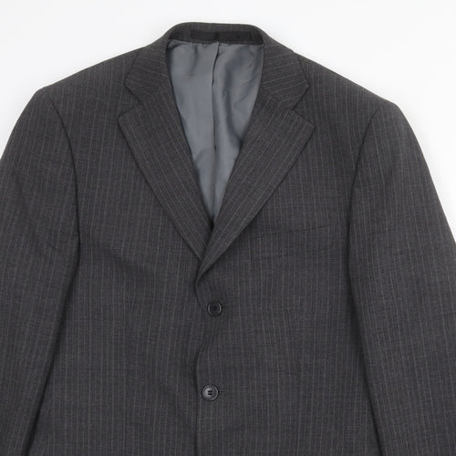 Marks and Spencer Mens Gold Striped Polyester Jacket Suit Jacket Size 40 Regular