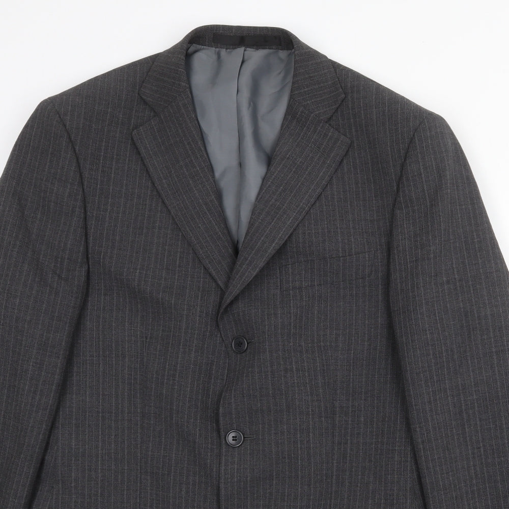 Marks and Spencer Mens Gold Striped Polyester Jacket Suit Jacket Size 40 Regular