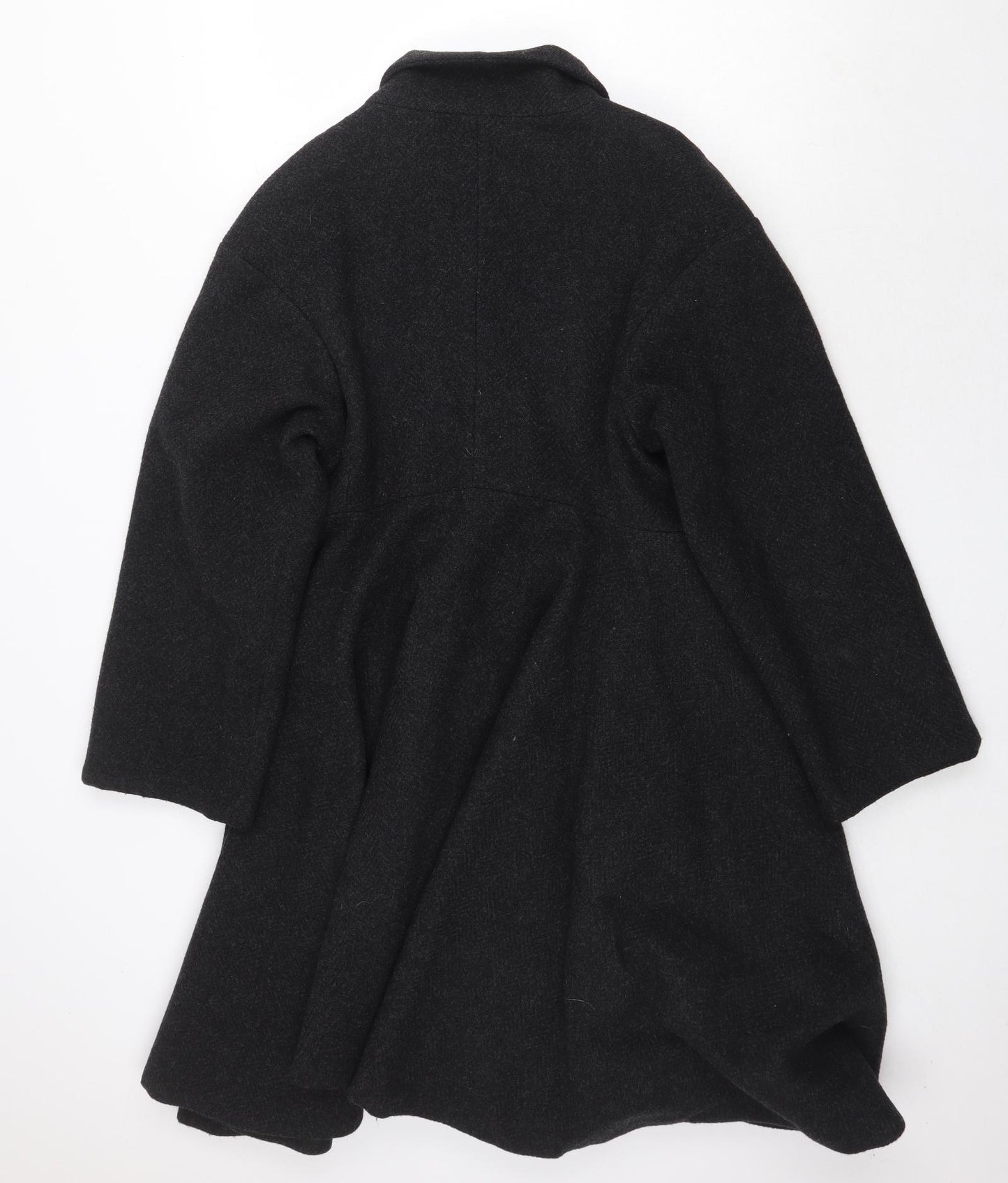 Preworn Womens Grey Overcoat Coat Size L Button