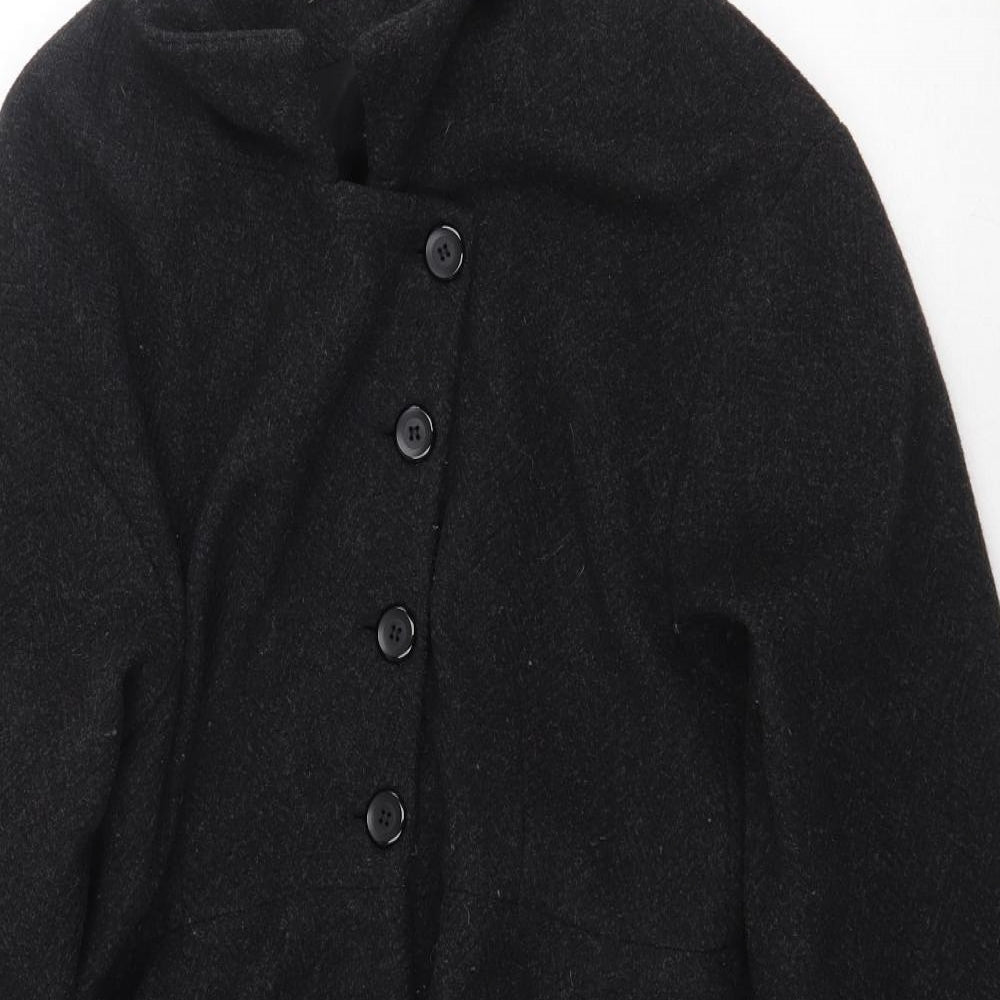 Preworn Womens Grey Overcoat Coat Size L Button