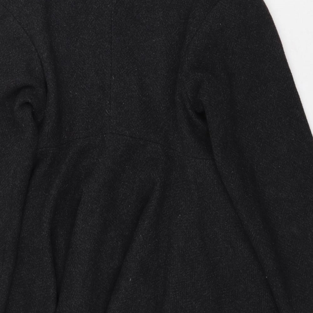 Preworn Womens Grey Overcoat Coat Size L Button