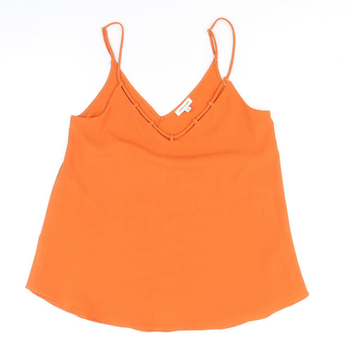 River Island Womens Orange Polyester Camisole Tank Size 6 V-Neck
