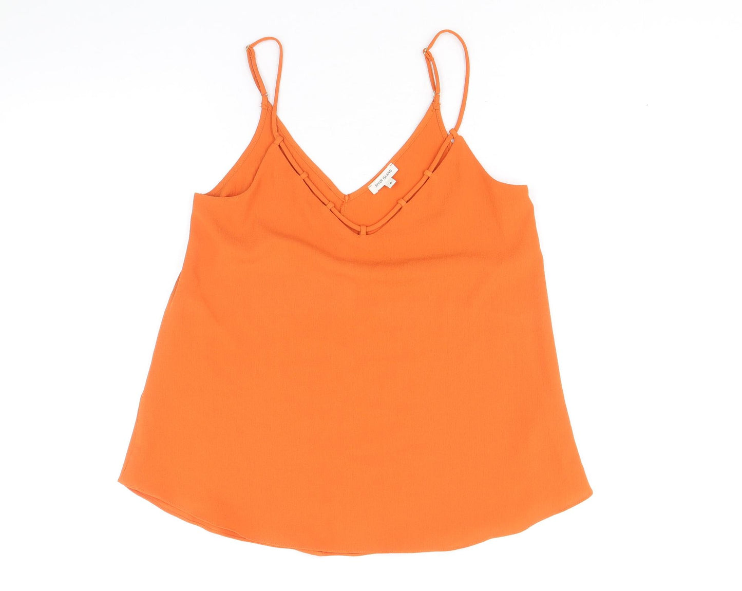 River Island Womens Orange Polyester Camisole Tank Size 6 V-Neck