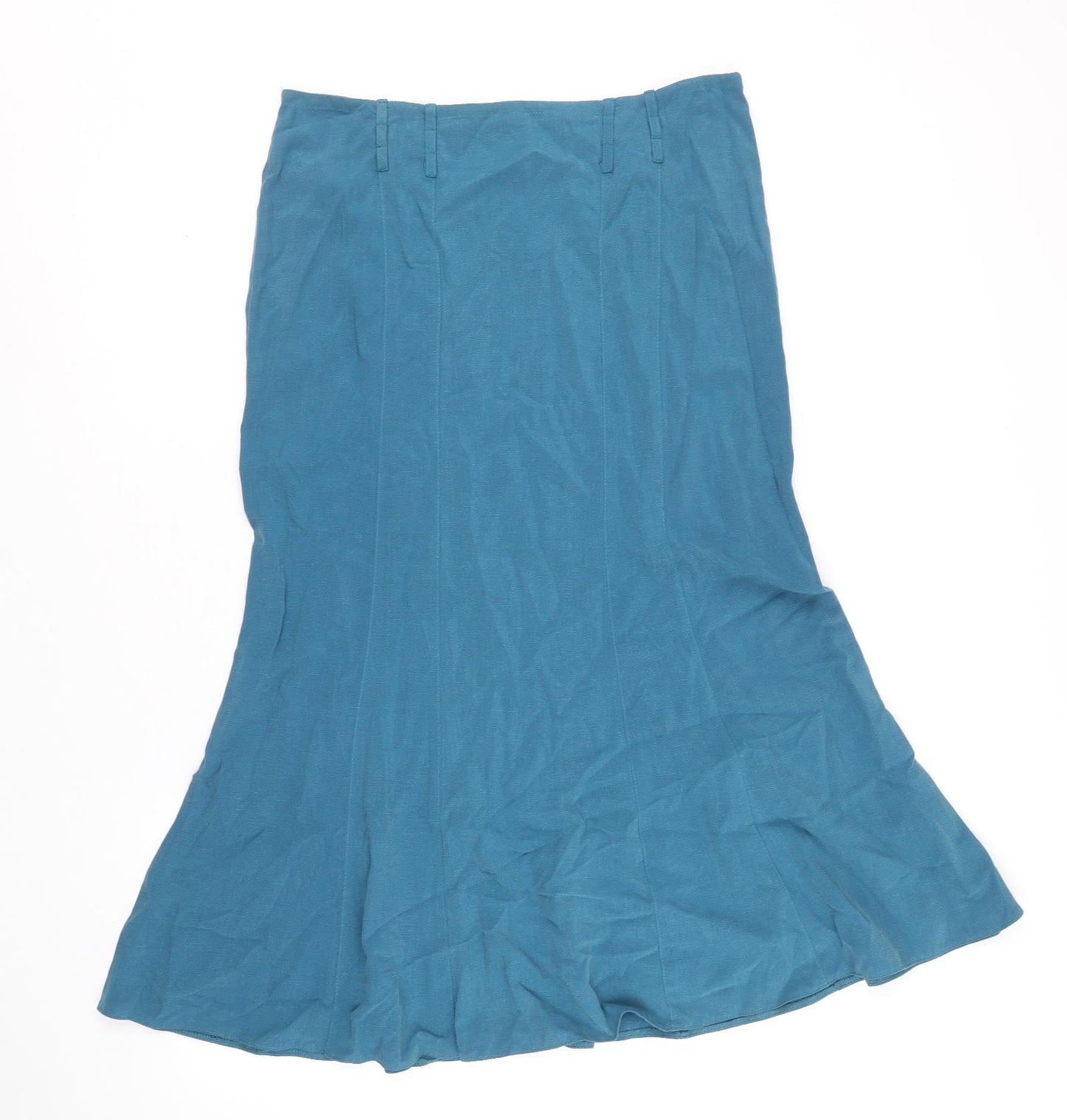 Preworn Womens Blue Lyocell Swing Skirt Size 12 Zip