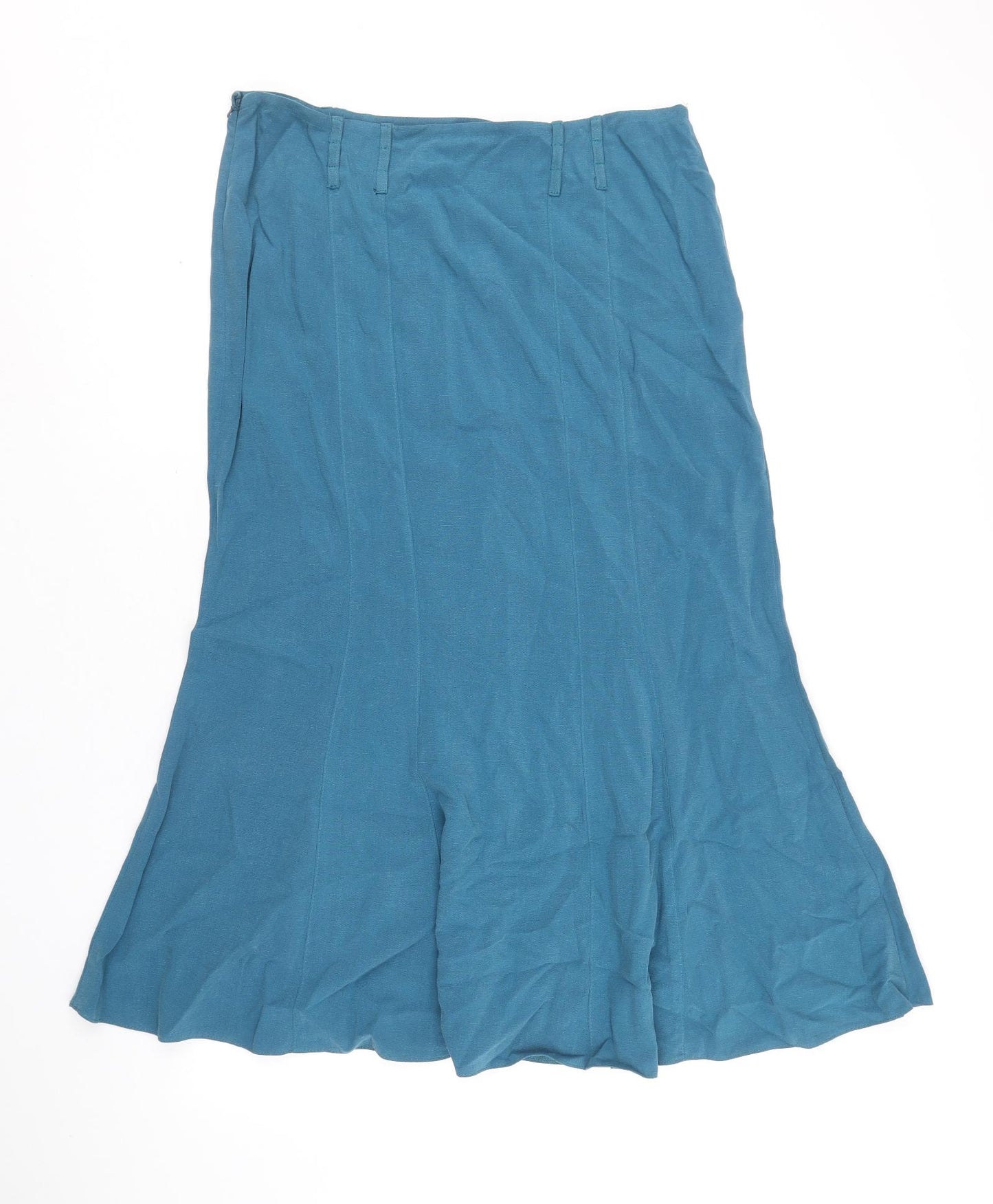 Preworn Womens Blue Lyocell Swing Skirt Size 12 Zip