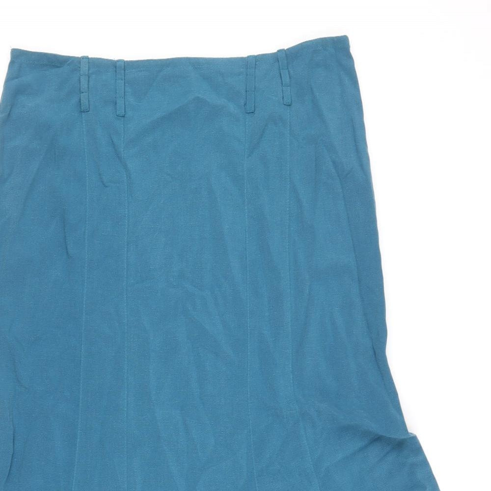 Preworn Womens Blue Lyocell Swing Skirt Size 12 Zip