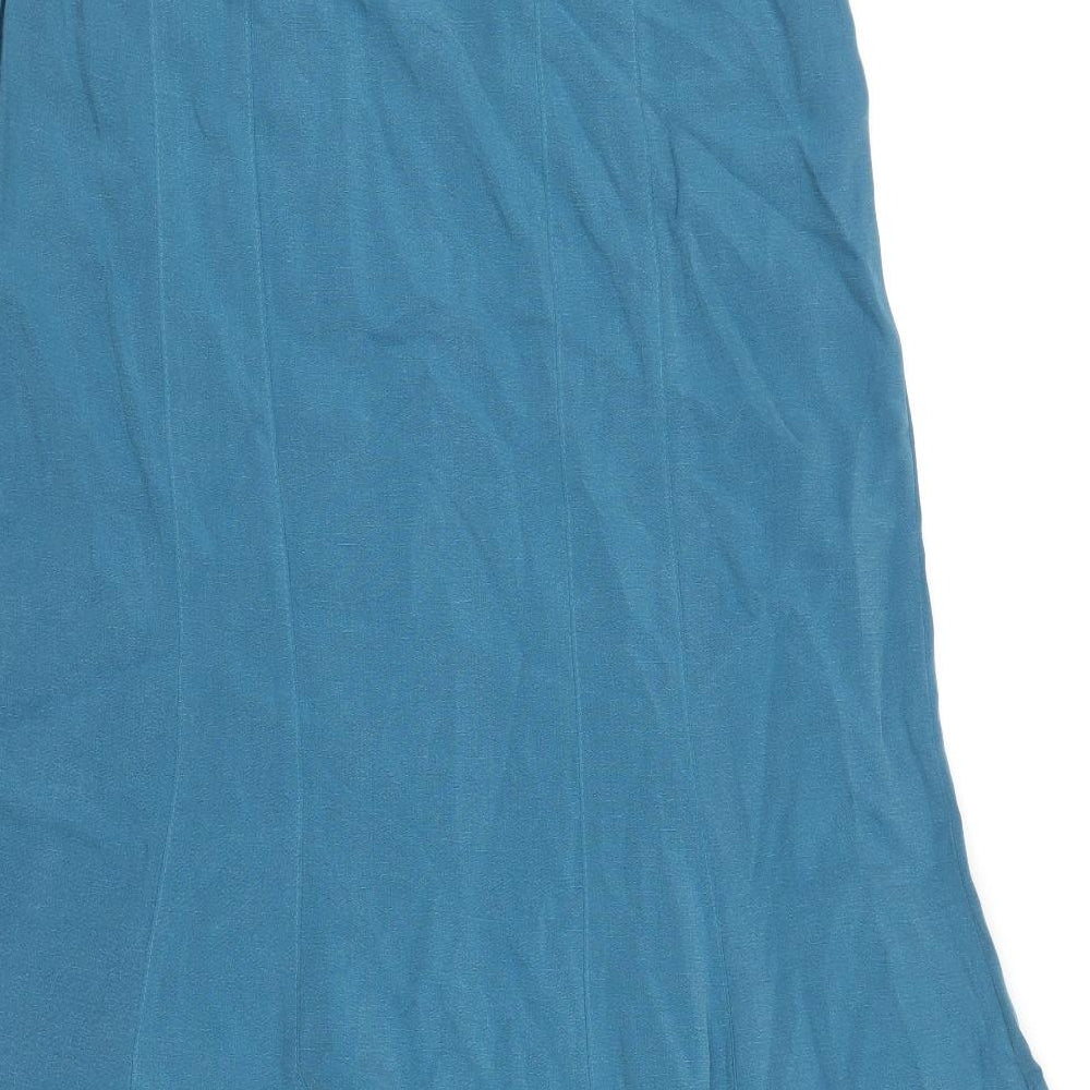 Preworn Womens Blue Lyocell Swing Skirt Size 12 Zip