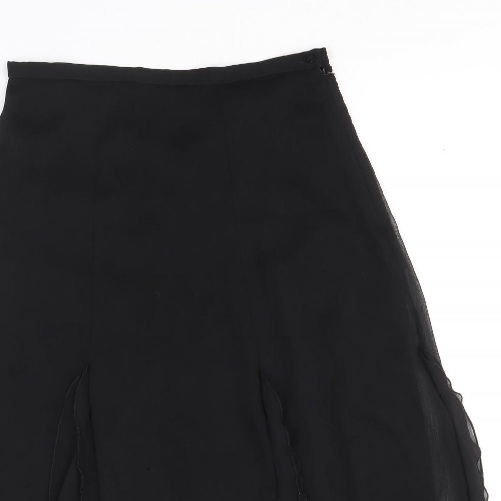 Marks and Spencer Womens Black Polyester Swing Skirt Size 10 Zip
