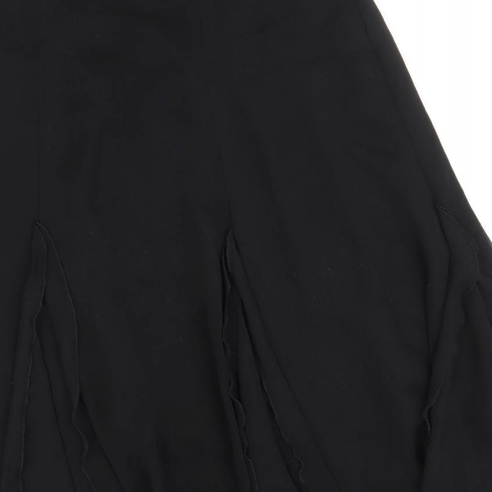 Marks and Spencer Womens Black Polyester Swing Skirt Size 10 Zip