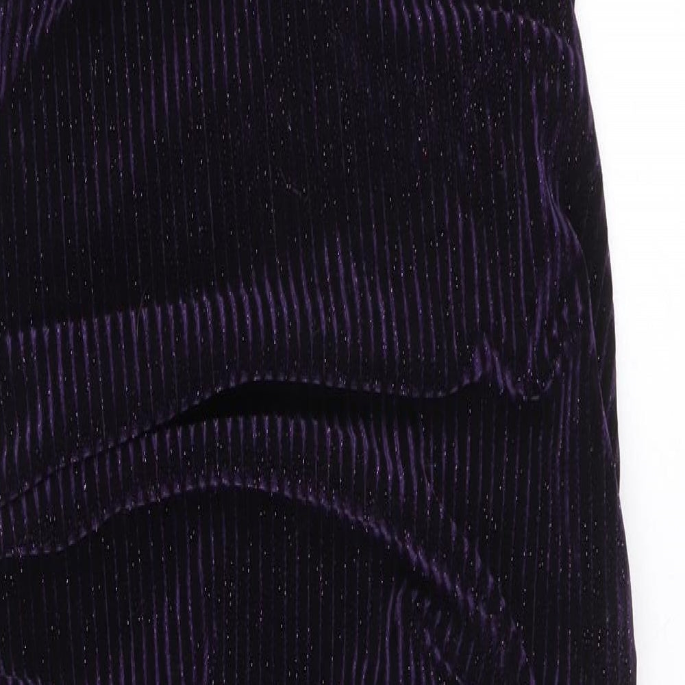 PRETTYLITTLETHING Womens Purple Polyester Bodycon Size 12 Square Neck Pullover
