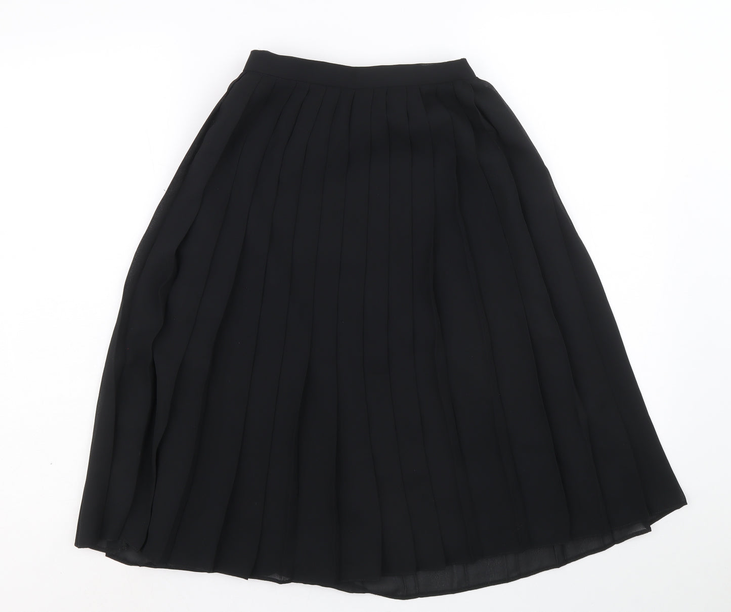 Preworn Womens Black Polyester Pleated Skirt Size 10 Zip