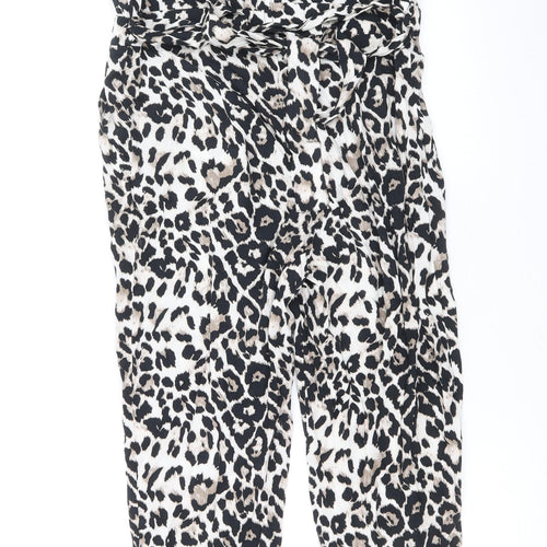 Dorothy Perkins Womens Brown Animal Print Viscose Jumpsuit One-Piece Size 14 Pullover - Leopard Print