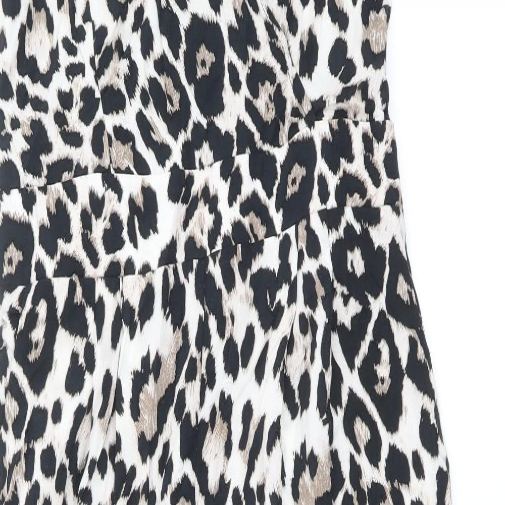 Dorothy Perkins Womens Brown Animal Print Viscose Jumpsuit One-Piece Size 14 Pullover - Leopard Print