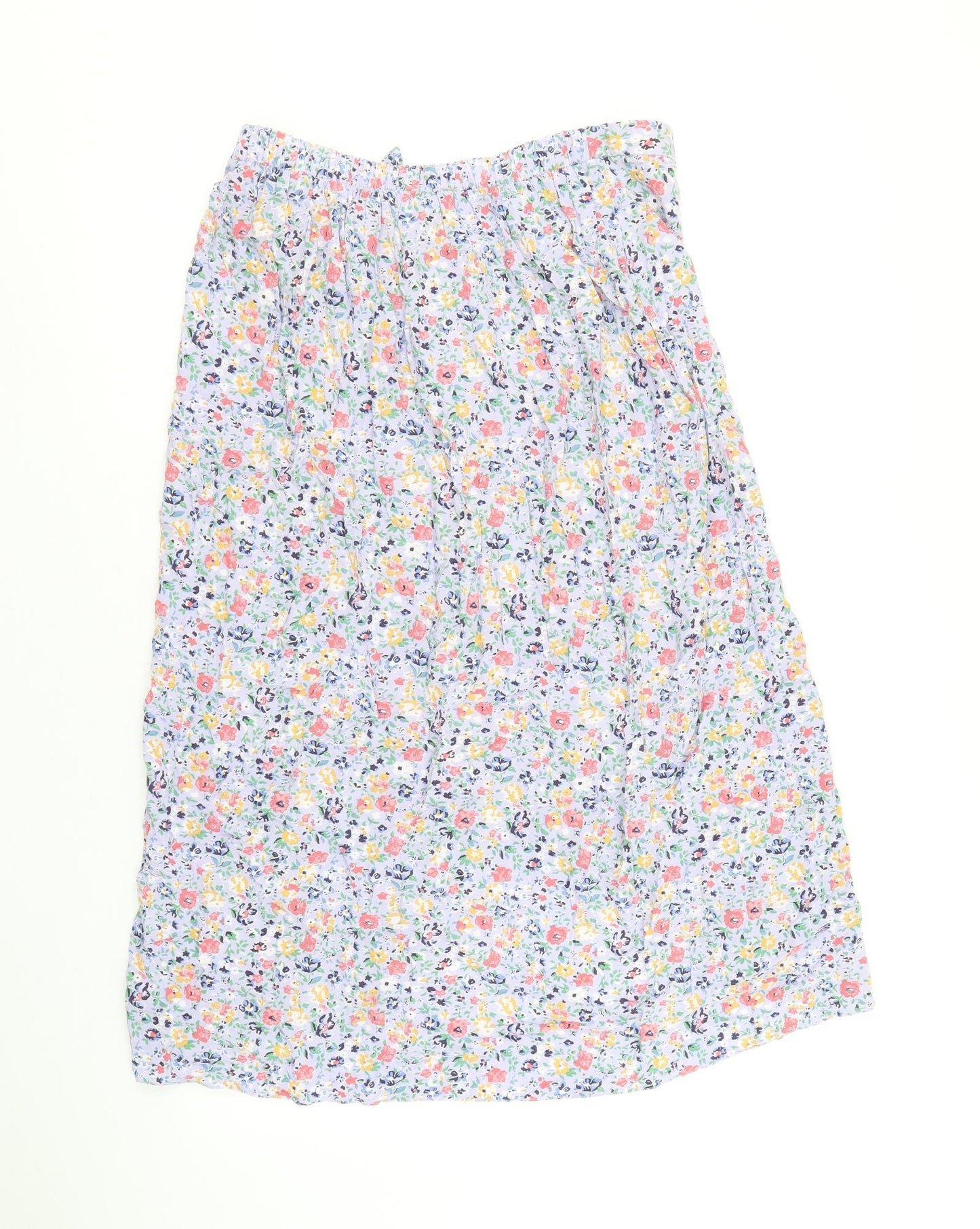 New Look Womens Purple Floral Viscose Wrap Skirt Size 8 Tie